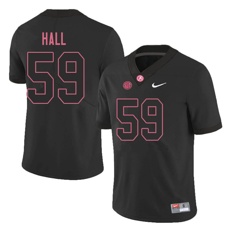 Men #59 Jake Hall Alabama Crimson Tide College Football Jerseys Sale-Blackout